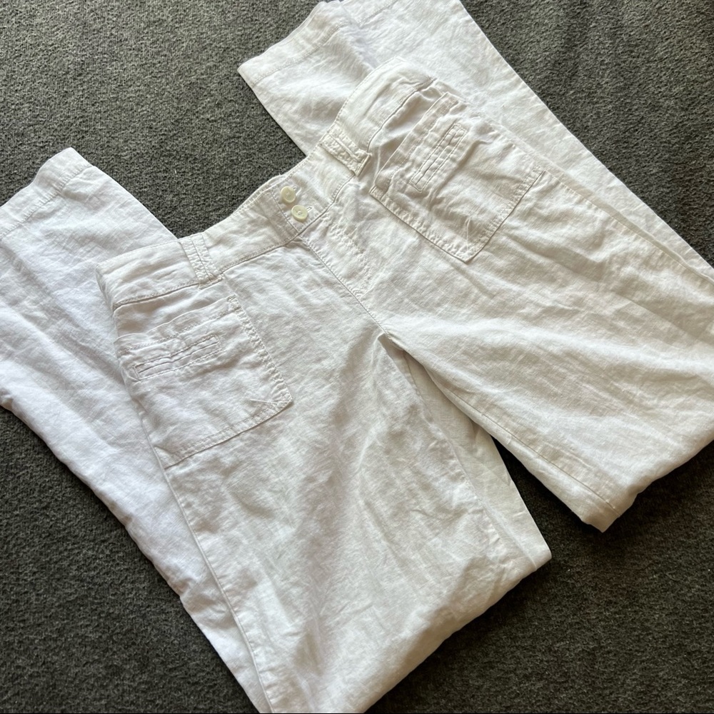 SO Low Rise White Linen Pants Size M